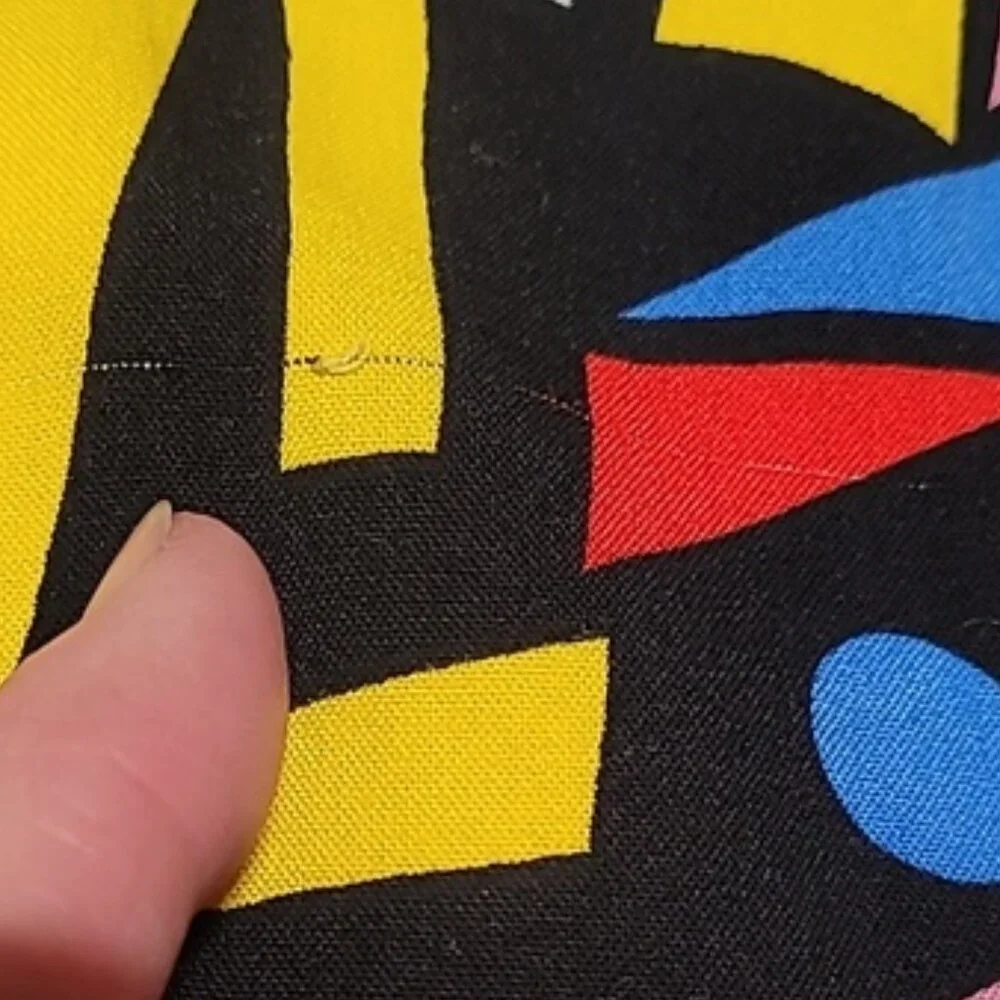 Vintage Blouse, M, 90's Vibes, Color block/patterns, Long sleeve, Button Up - Picture 6 of 9